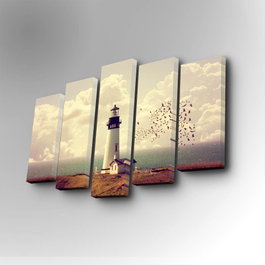 Wallity 5PUC-061 Cuadro Decorativo de 5 Piezas Multicolor